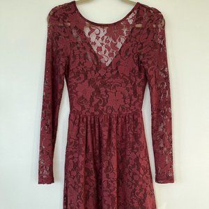 Red lace dress